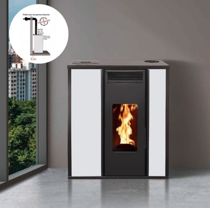 PACK : Pelletofen raumluftunabhängig + Kit Ventouse - INTERSTOVES Tessa Konzentrierte 10 kW