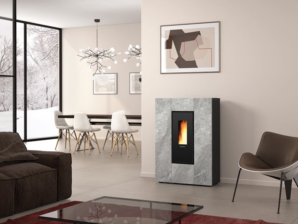 extraflacher kanalisierbarer Pelletofen - EXTRAFLAME Marilena Plus Petra 5.0.16 8 kW