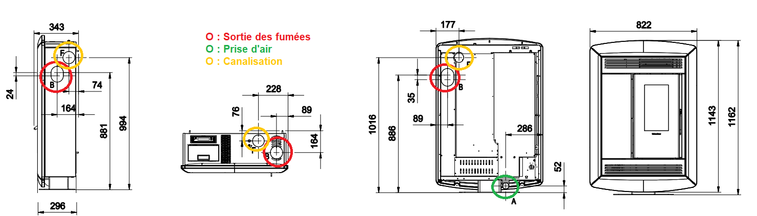 extraflacher kanalisierbarer Pelletofen - EXTRAFLAME Souvenir Plus Lux 5.0 10 kW