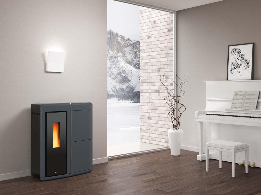Hydropelletofen raumluftunabhängig entkoppelbar - EXTRAFLAME Evelyne Idro Evo 18 kW