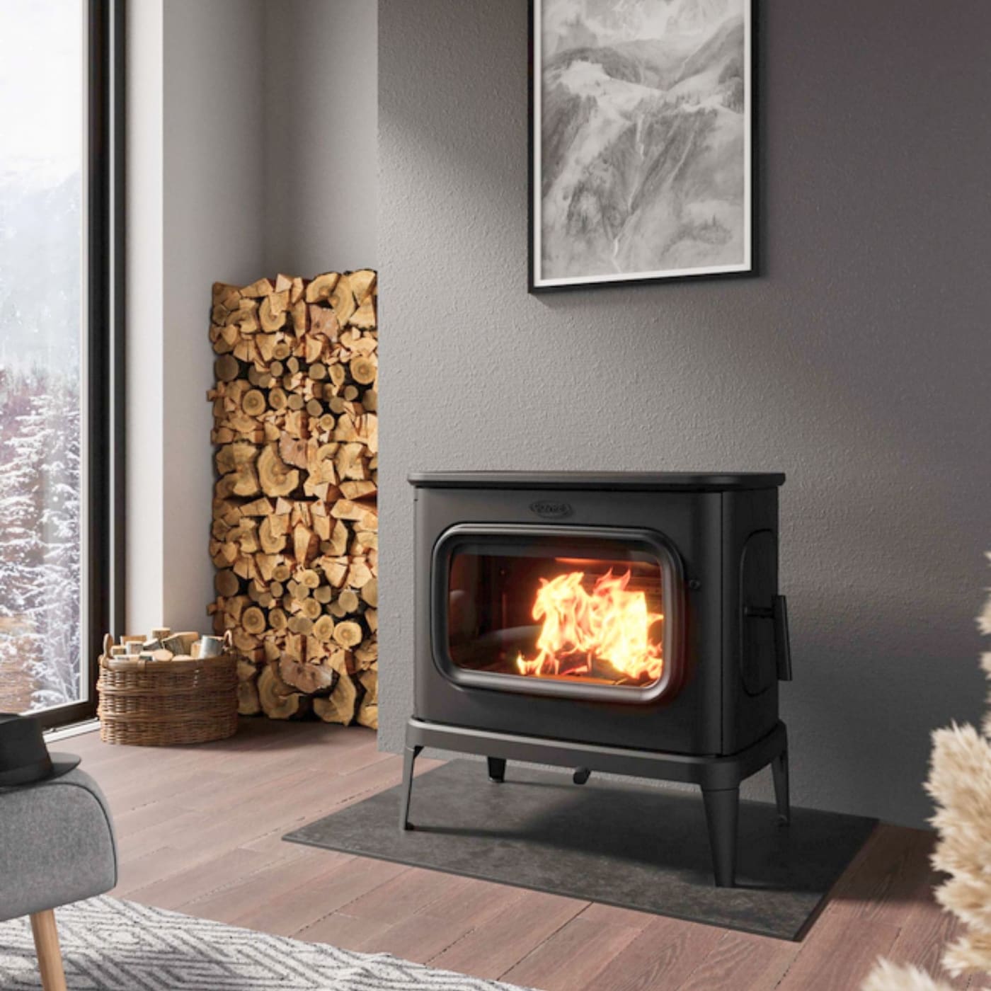 Gusseisen-Holzofen anschließbar - DOVRE Saga 301 10.5 kW
