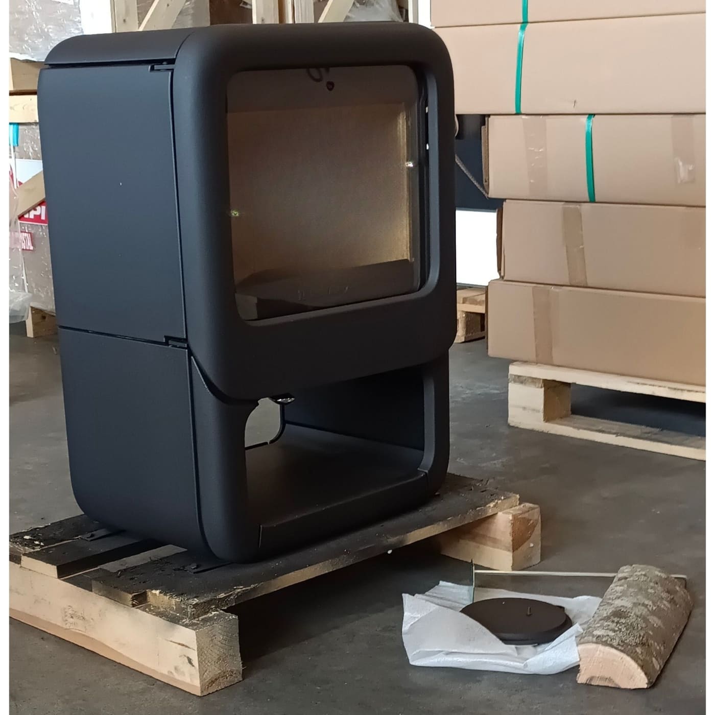 Gusseisen-Holzofen anschließbar - DOVRE Rock 350WB 7kW