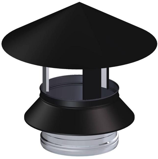 Regenhaube Ø200mm - DW BLACK