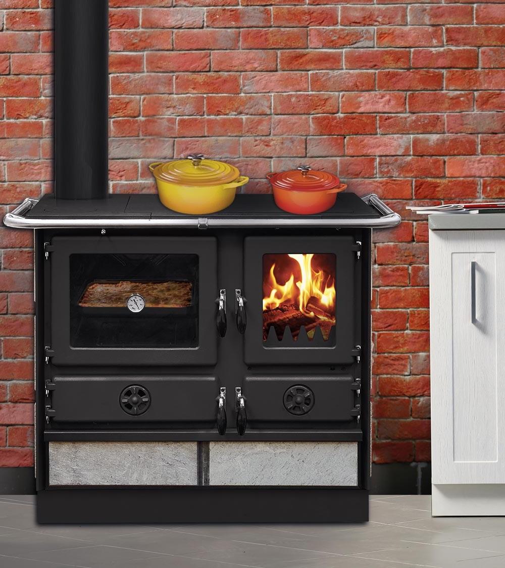 wasserführender Holz-Küchenherd - INTERSTOVES Magnum Hydro SG pierre 14 kW