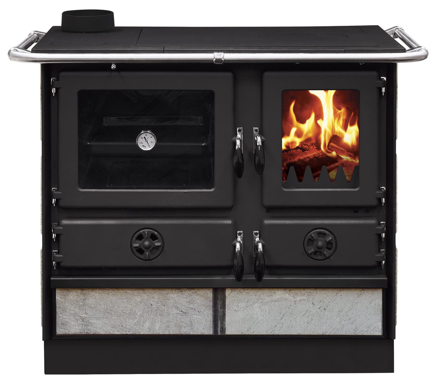 wasserführender Holz-Küchenherd - INTERSTOVES Magnum Hydro SG pierre 14 kW