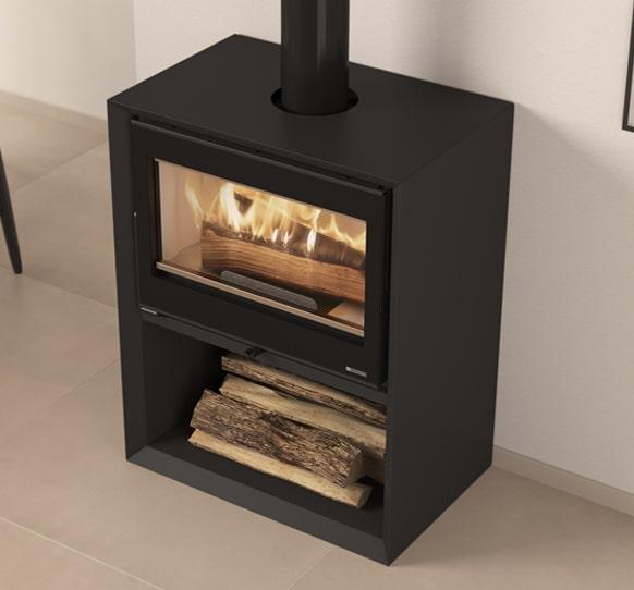 Holzofen anschließbar - LA NORDICA Dante.16 mit range-Scheitholz 12.4 kW