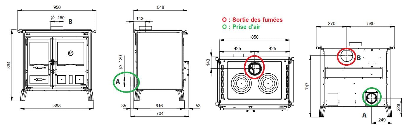 Holz-Küchenherd - LA NORDICA Gardenia.16 Stahl 9,5 kW