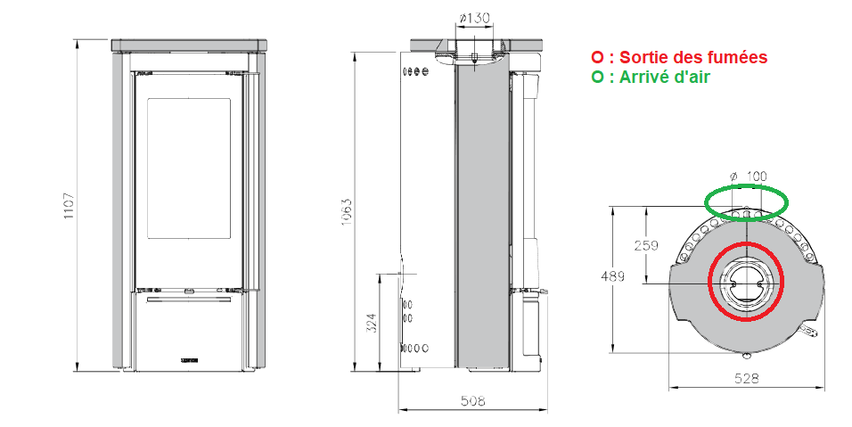 Holzofen en pierre anschließbar - LA NORDICA Liu.16 Petra 7.5 kW