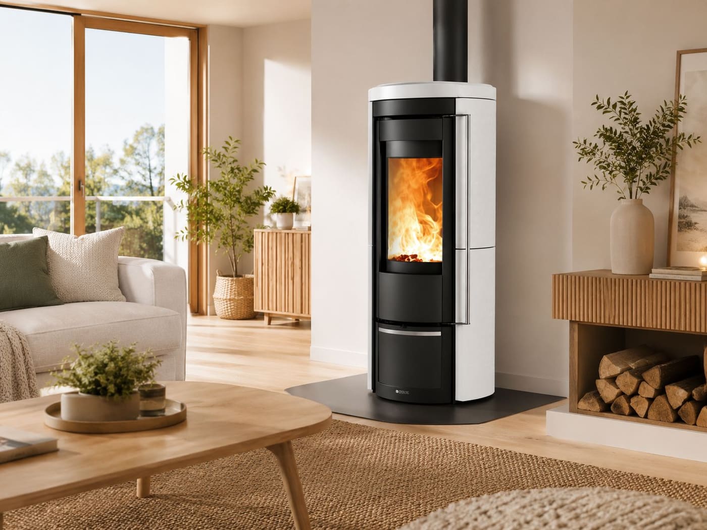 Holzofen aus Keramik anschließbar - LA NORDICA Liu.16 Maiolica 7.5 kW