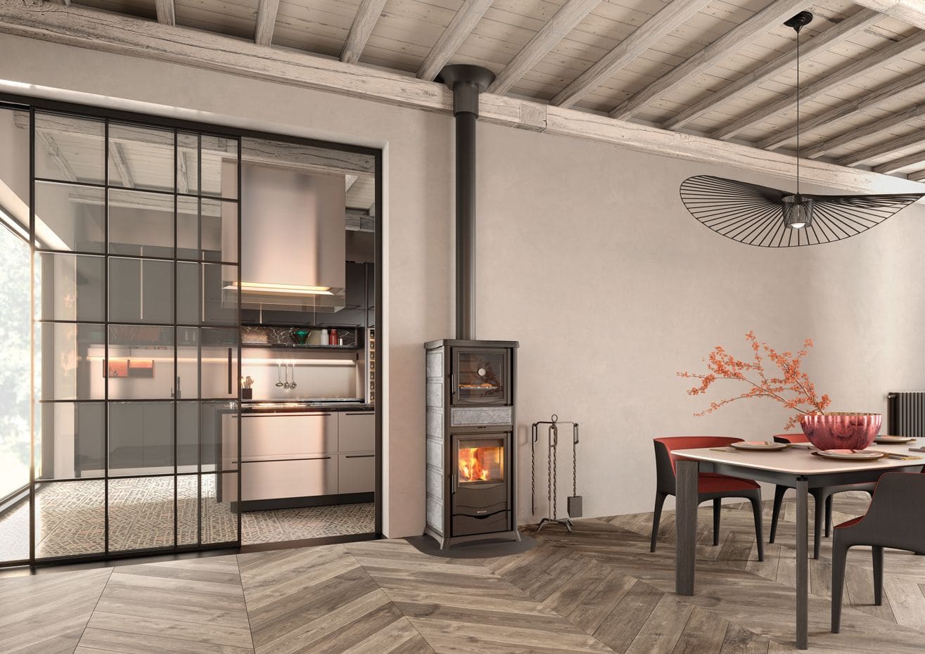 Thermo Holzofen mit Backfach - LA NORDICA TermoRossella Plus Forno DSA.16 11.1 kW