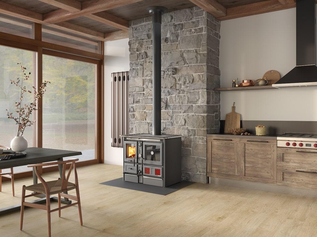 wasserführender Holz-Küchenherd anschließbar - LA NORDICA TermoRosa XXL DSA.16 Stahl 18,4 kW