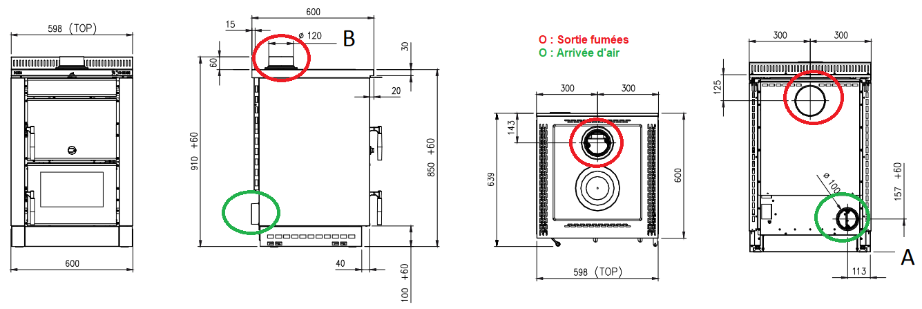 Einbau-Holzherd anschließbar - LA NORDICA Vicenza.16 6 kW