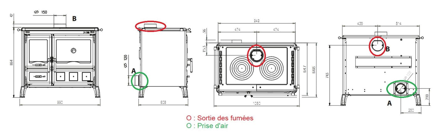Holz-Küchenherd - LA NORDICA Gardenia XXL Stahl 10,5 kW