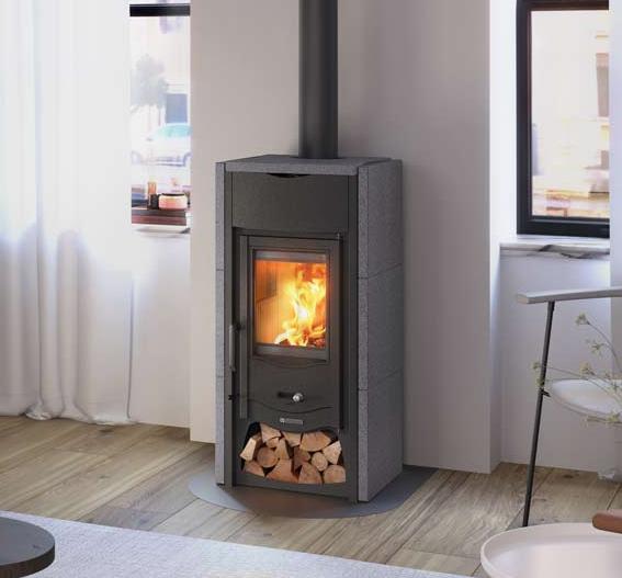 Holzofen anschließbar en pierre - LA NORDICA Asia 5.0 7 kW