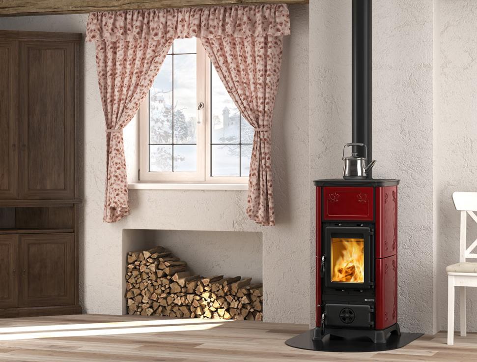 anschließbarer Keramik-Holzofen - LA NORDICA Emiliana.165 6.5 kW