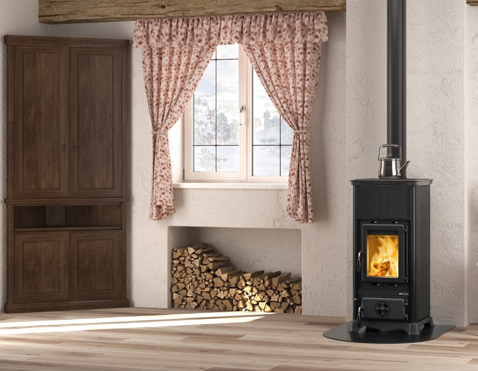 Holzofen anschließbar - LA NORDICA Emiliana.165 Steel 6.5 kW