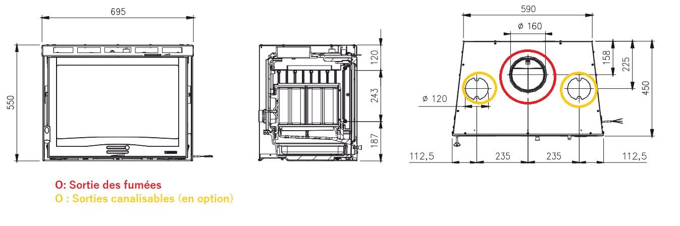Belüfteter Holzeinsatz - LA NORDICA Inserto 70.165 7,8 kW