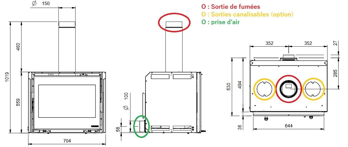 Belüfteter Holzeinsatz - LA NORDICA Inserto 70 LEAN 8 kW