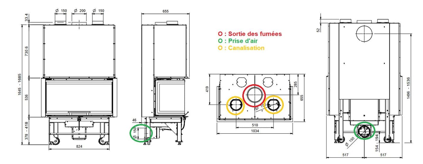 Holzeinsatz 3 faces - LA NORDICA Monoblocco 3LC.165 12 kW
