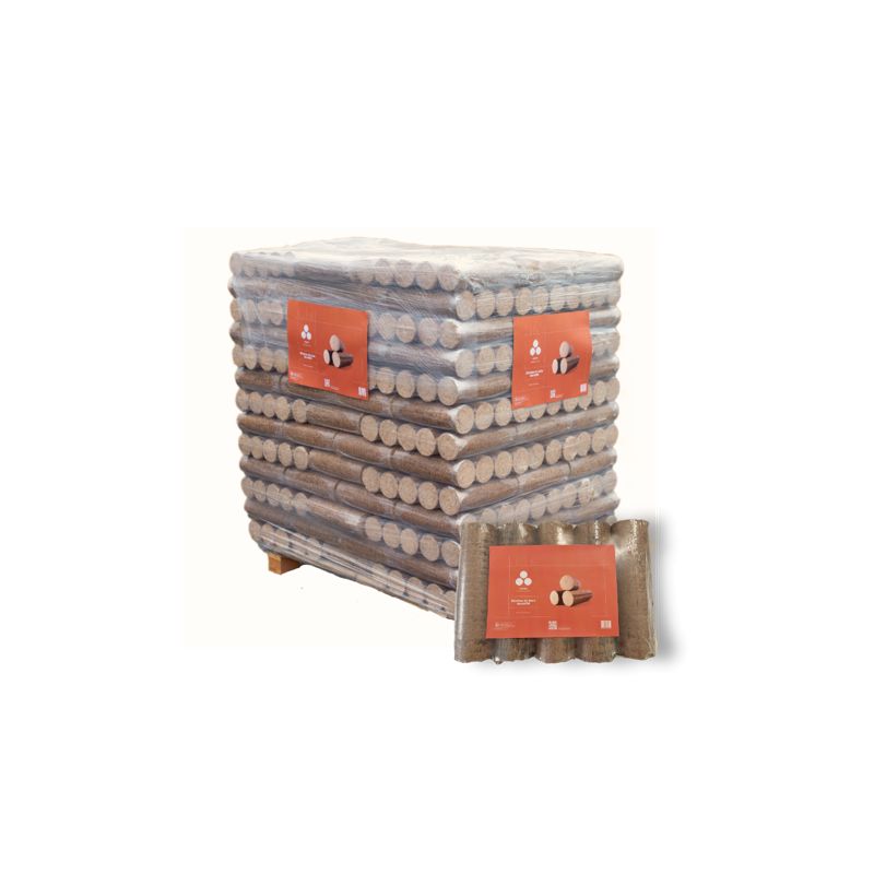 Pressholz Premium - 96 Packungen je 5 Scheitholz - Palette ca. 925kgs