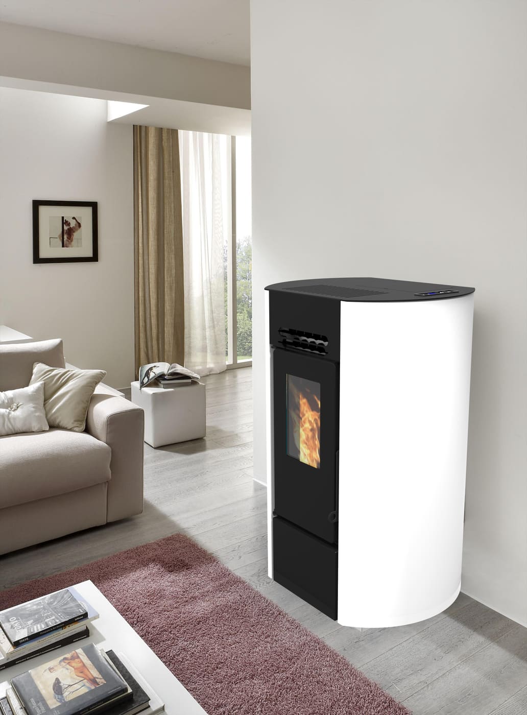 Pelletofen oval raumluftunabhängig - FIREMATIC O9