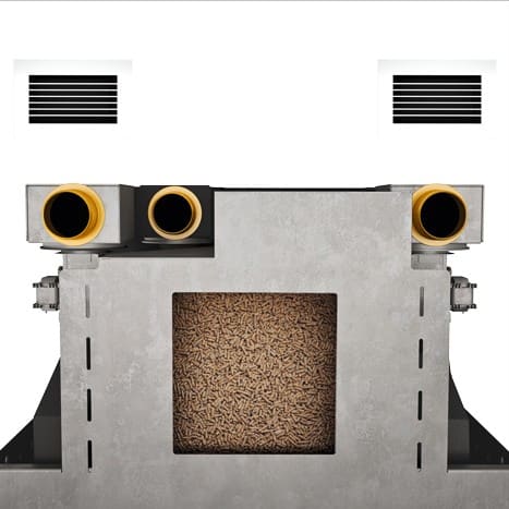 Einsatz für Pellets belüftet, kanalisierbar - PUNTO FUOCO Daniel 11,5 kW