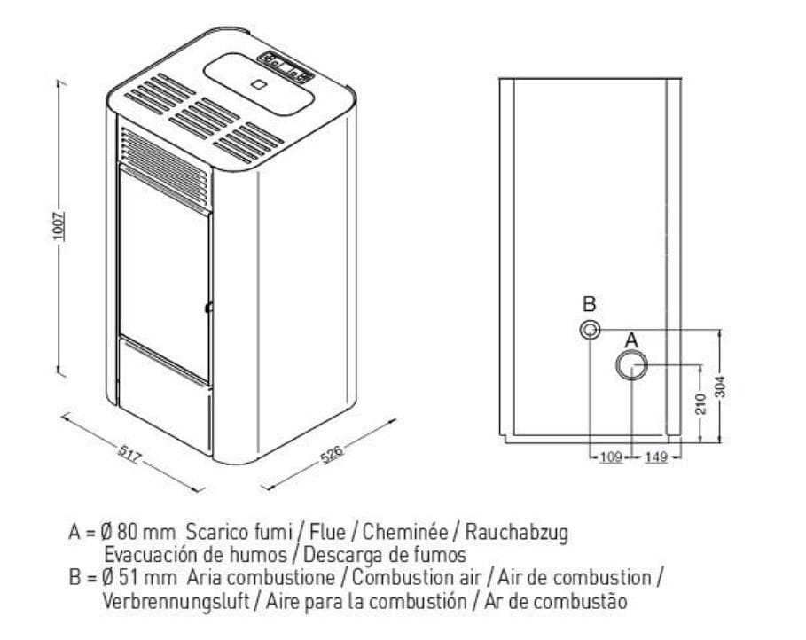 Pelletofen - PUNTO FUOCO Laila 12.5 kW