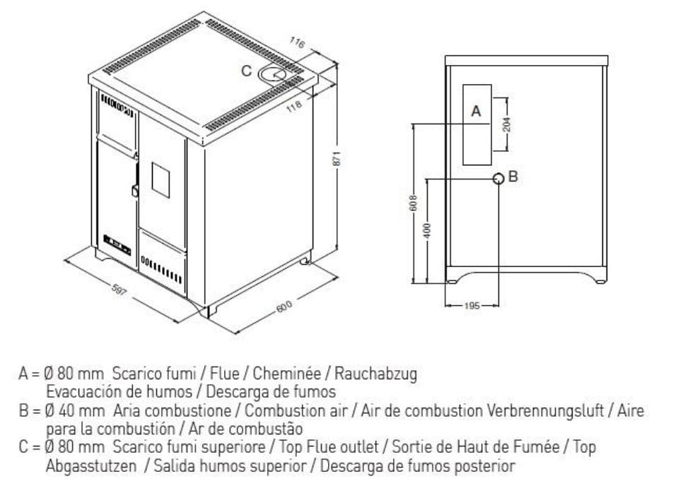 Pellet-Küchenherd - PUNTO FUOCO Lea 7,2 kW