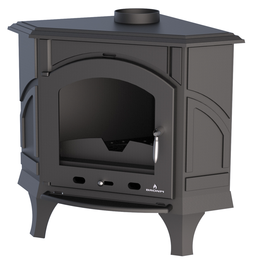 Holzofen Eck aus Gusseisen - BRONPI Altea 12 kW
