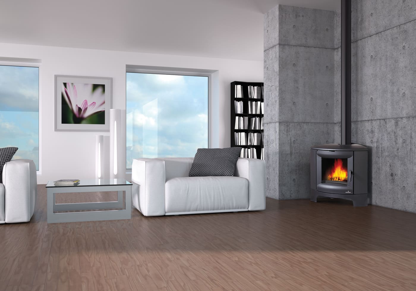 Holzofen Eck aus Gusseisen - BRONPI Bremen 12 kW