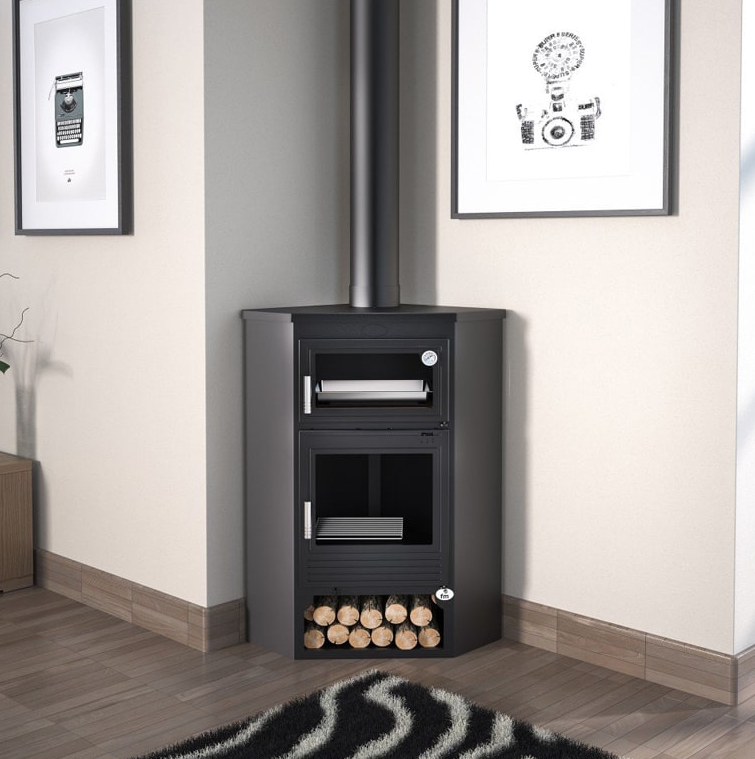 Holzofen Eck mit Backfach - FIREMATIC Buffalo 11.3 kW