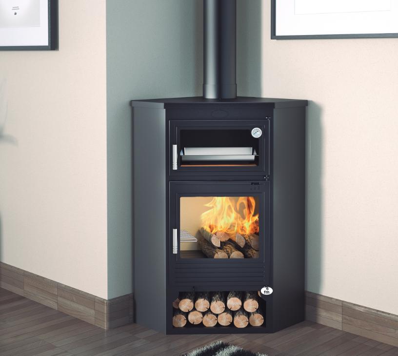 Holzofen Eck mit Backfach - FIREMATIC Buffalo 11.3 kW