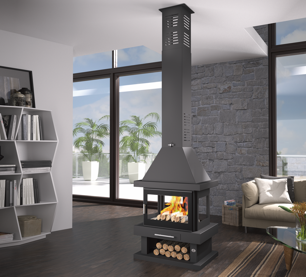 Holzofen Kamin 4 vitres - FIREMATIC Kingston 10.9 kW