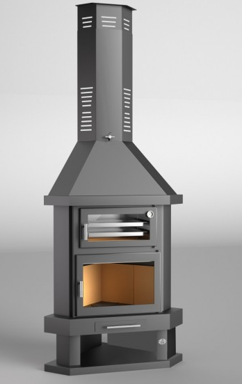 Kamin Eck mit Backfach - FIREMATIC New York 10.4 kW