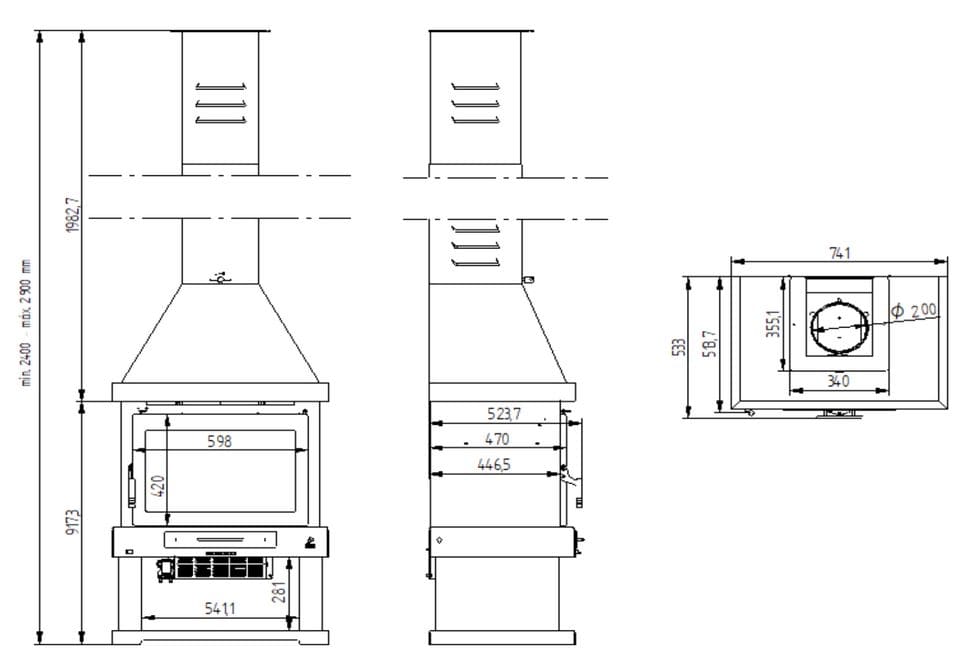 Belüfteter Holzofen Kamin - FIREMATIC Colorado 10,9 kW