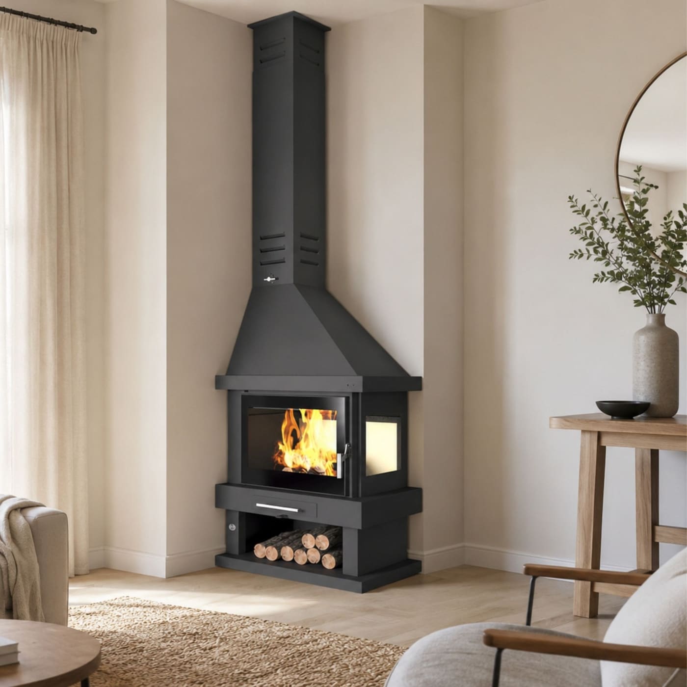 Eck-Holzkamin - FIREMATIC Alabama 10.9 kW