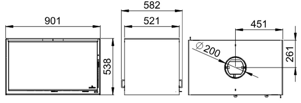 Holzofen 2 vitres mit range Scheitholz - BRONPI Cairo 90-D Box 13 kW
