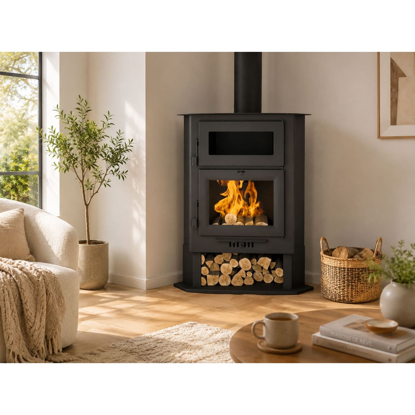 Eck-Holzofen mit Backfach - FIREMATIC Memphis 11.2 kW
