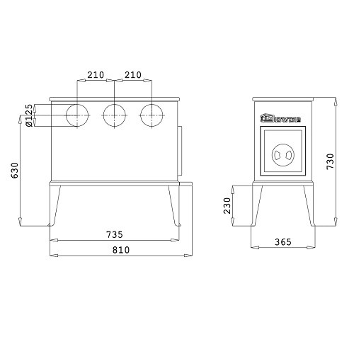 Holzofen Dovre 300 CB 9 kW