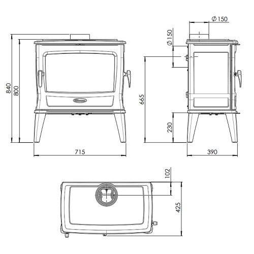 Holzofen Dovre Tai 55 WD 11 kW