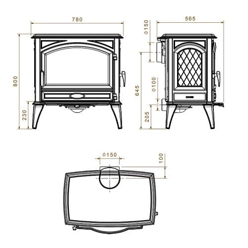 Holzofen Dovre 760 WD 12 kW