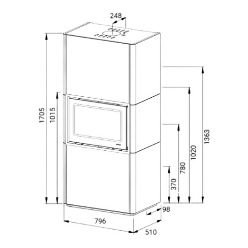 Holzofen Lotus Beto 470M+ 6 kW Speckstein