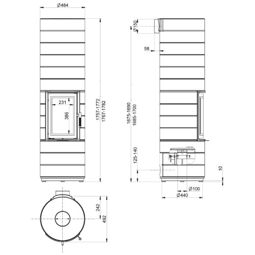 Holzofen Leda Colona 1,7 kW Wärmespeicher