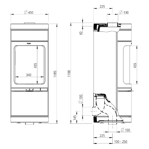 Holzofen Leda Novia CL 6 kW