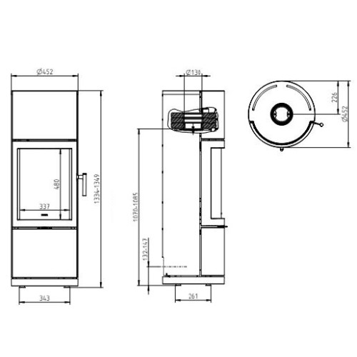 Holzofen Leda Greena 6 kW für LEDATRONIC