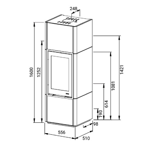 Holzofen Lotus Beto 700M 6 kW Speckstein