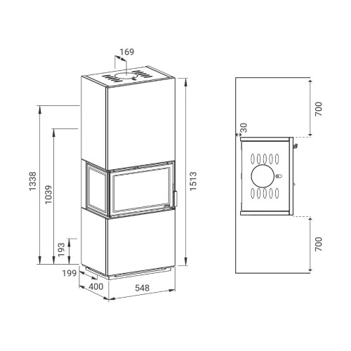 Holzofen Lotus Visto 3 | 5,4 kW Wärmespeicher