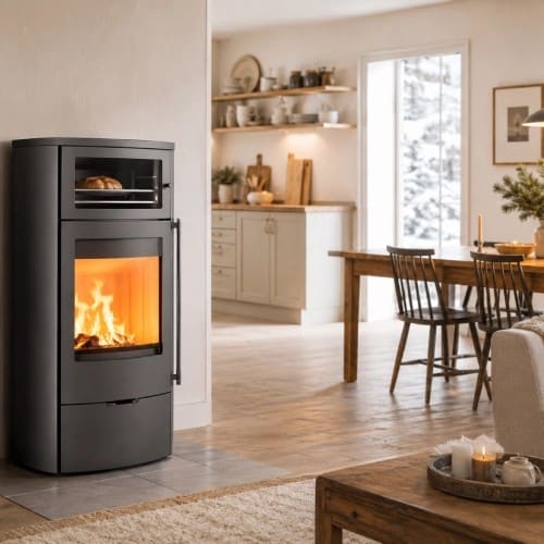 Holzofen Lotus Jubilee 35 Stahl ecoLine 7 kW mit Backfach