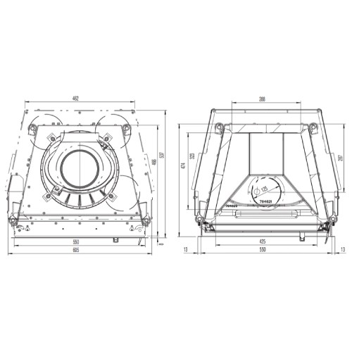 Holzeinsatz Austroflamm 55K 2.0 | 7 kW, Drehtür