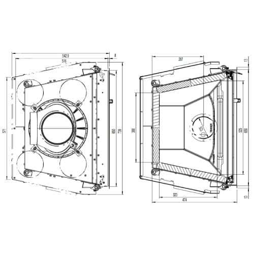 Holzeinsatz Austroflamm 65K 2.0 | 8 kW Drehtür